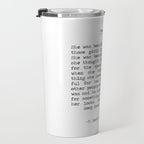 She was beautiful F. Scott Fizgerald typographical quote art print Travel Mug Gallery Image 3