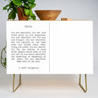 She was beautiful F. Scott Fizgerald typographical quote art print Credenza Gallery Image 1