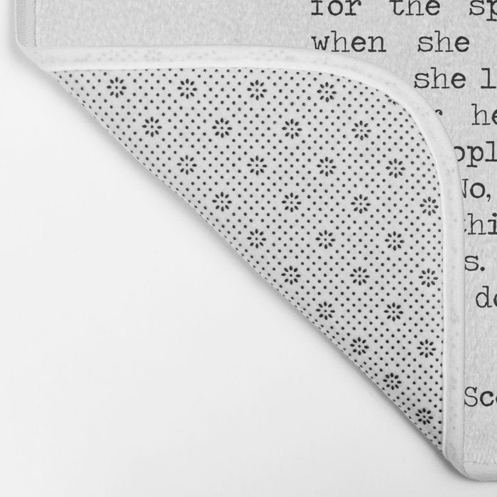 She was beautiful F. Scott Fizgerald typographical quote art print Bath Mat Gallery Image 2