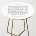 She was beautiful F. Scott Fizgerald typographical quote art print Side Table Gallery Image 2