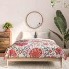 Large Medallion Suzani Bokhara Uzbekistan Floral Embroidery Print Comforter Gallery Image 3