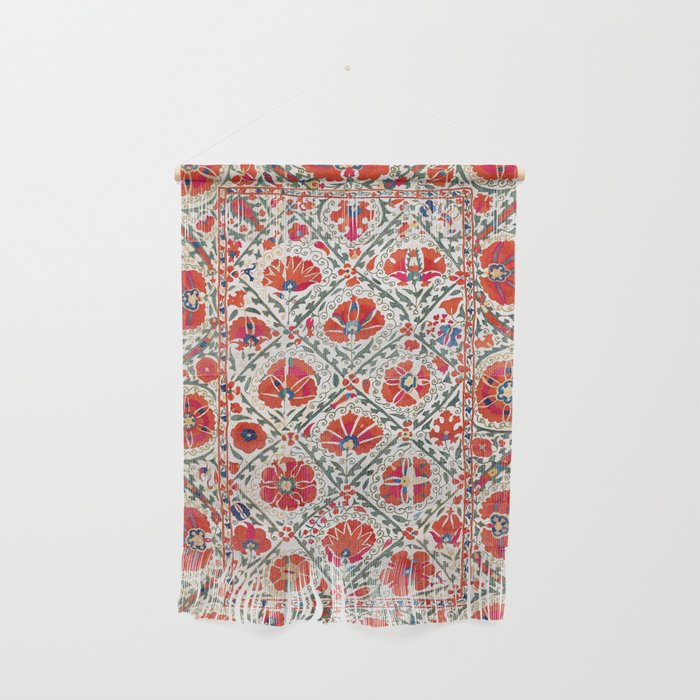 Large Medallion Suzani Bokhara Uzbekistan Floral Embroidery Print Wall Hanging Gallery Image 1