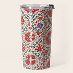 Large Medallion Suzani Bokhara Uzbekistan Floral Embroidery Print Travel Mug Gallery Image 2