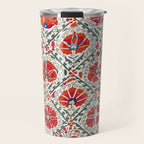 Large Medallion Suzani Bokhara Uzbekistan Floral Embroidery Print Travel Mug Gallery Image 1