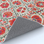 Large Medallion Suzani Bokhara Uzbekistan Floral Embroidery Print Rug Gallery Image 4