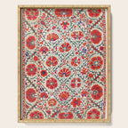 Large Medallion Suzani Bokhara Uzbekistan Floral Embroidery Print Serving Tray Gallery Image 1