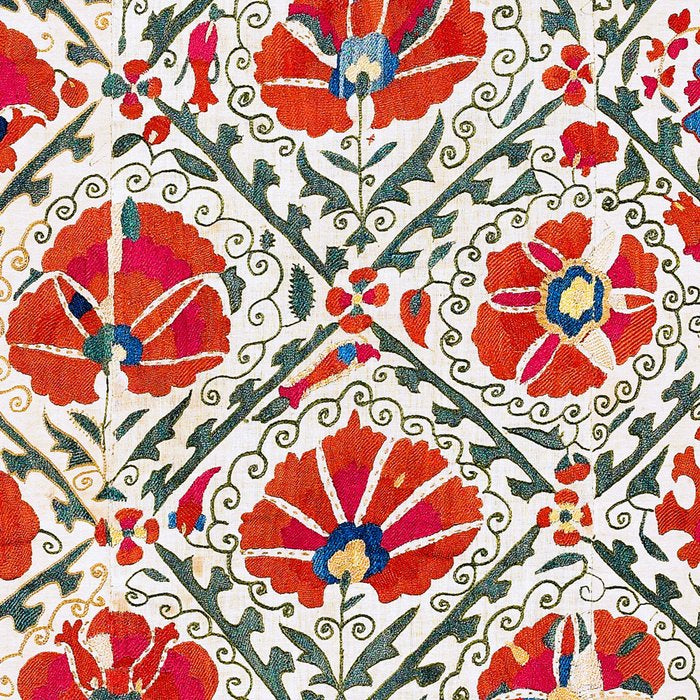 Large Medallion Suzani Bokhara Uzbekistan Floral Embroidery Print Coffee Mug Gallery Image 2