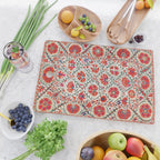 Large Medallion Suzani Bokhara Uzbekistan Floral Embroidery Print Cutting Board Gallery Image 2