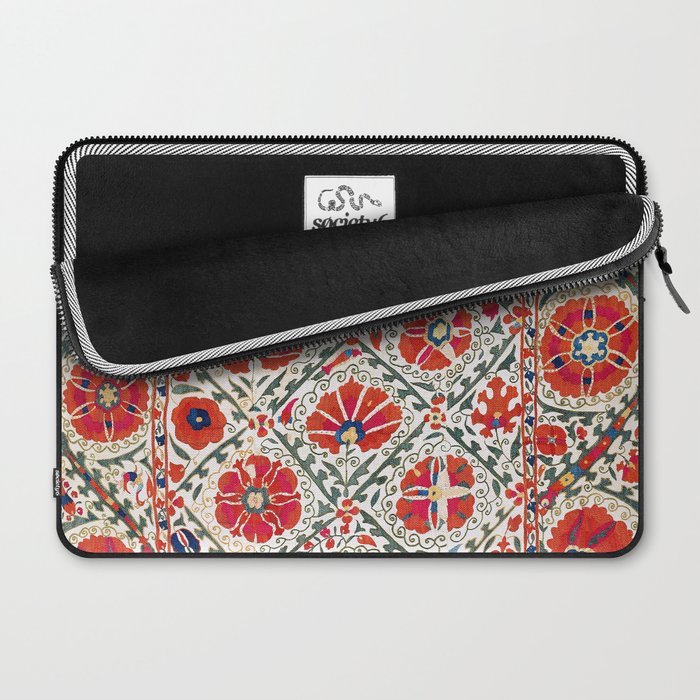 Large Medallion Suzani Bokhara Uzbekistan Floral Embroidery Print Laptop Sleeve Gallery Image 2