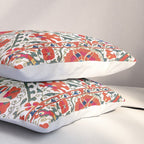 Large Medallion Suzani Bokhara Uzbekistan Floral Embroidery Print Pillow Sham Gallery Image 3