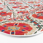 Large Medallion Suzani Bokhara Uzbekistan Floral Embroidery Print Bath Mat Gallery Image 3