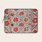 Large Medallion Suzani Bokhara Uzbekistan Floral Embroidery Print Laptop Sleeve Gallery Image 1