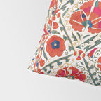 Large Medallion Suzani Bokhara Uzbekistan Floral Embroidery Print Pillow Sham Gallery Image 4