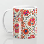 Large Medallion Suzani Bokhara Uzbekistan Floral Embroidery Print Coffee Mug Gallery Image 3