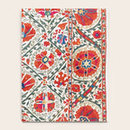 Large Medallion Suzani Bokhara Uzbekistan Floral Embroidery Print Notebook Gallery Image 4