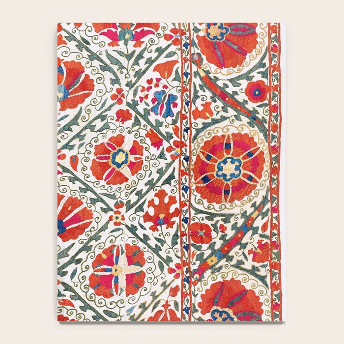 Large Medallion Suzani Bokhara Uzbekistan Floral Embroidery Print Notebook Gallery Image 4