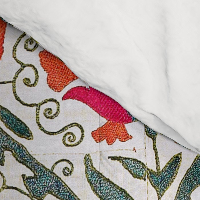 Large Medallion Suzani Bokhara Uzbekistan Floral Embroidery Print Comforter Gallery Image 4