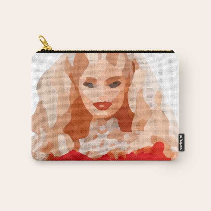 Christmas Doll in Red Dress Vector Art Carry All Pouch Gallery Image 1