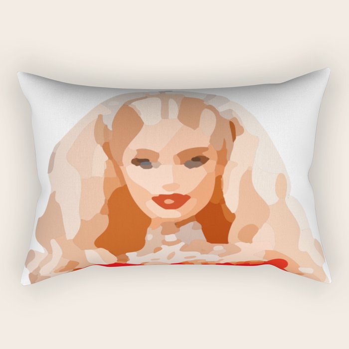 Christmas Doll in Red Dress Vector Art Rectangular Pillow Gallery Image 1