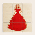 Christmas Doll in Red Dress Vector Art Wood Wall Art Gallery Image 1