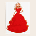 Christmas Doll in Red Dress Vector Art Poster Gallery Image 4
