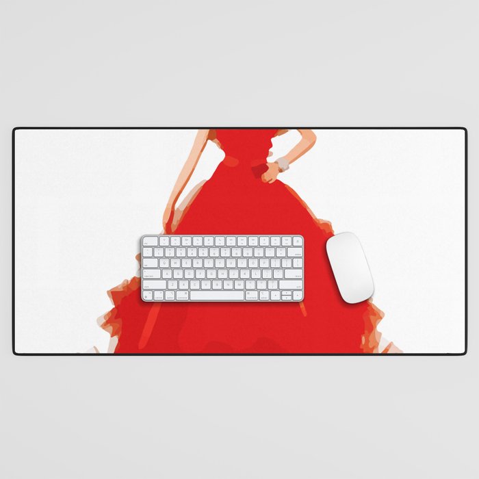 Christmas Doll in Red Dress Vector Art Desk Mat Gallery Image 1