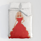Christmas Doll in Red Dress Vector Art Duvet Cover Gallery Image 6