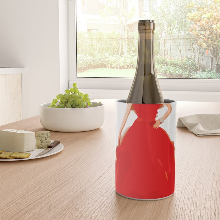 Christmas Doll in Red Dress Vector Art Wine Chiller Gallery Image 4