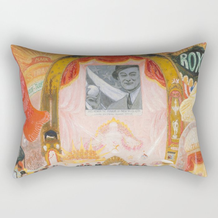 Florine Stettheimer "The Cathedrals of Broadway" Rectangular Pillow Gallery Image 2