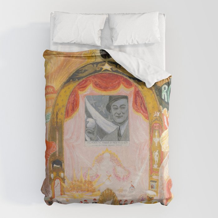 Florine Stettheimer "The Cathedrals of Broadway" Duvet Cover Gallery Image 6