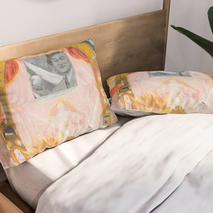 Florine Stettheimer "The Cathedrals of Broadway" Pillow Sham Gallery Image 2