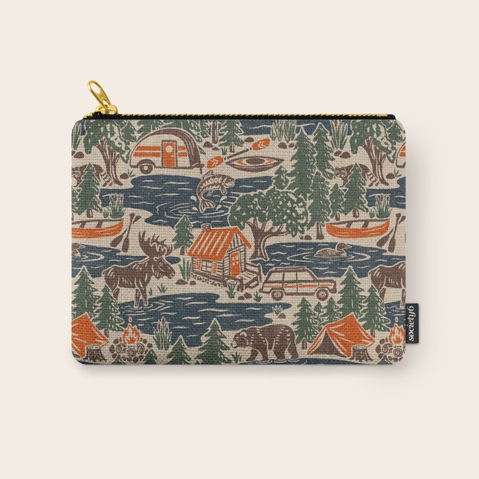 North Country Summer - classic blue, green, brown, and red Carry All Pouch Gallery Image 1