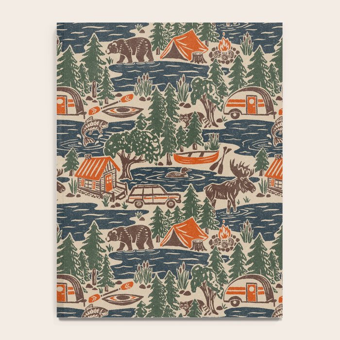 North Country Summer - classic blue, green, brown, and red Notebook Gallery Image 4