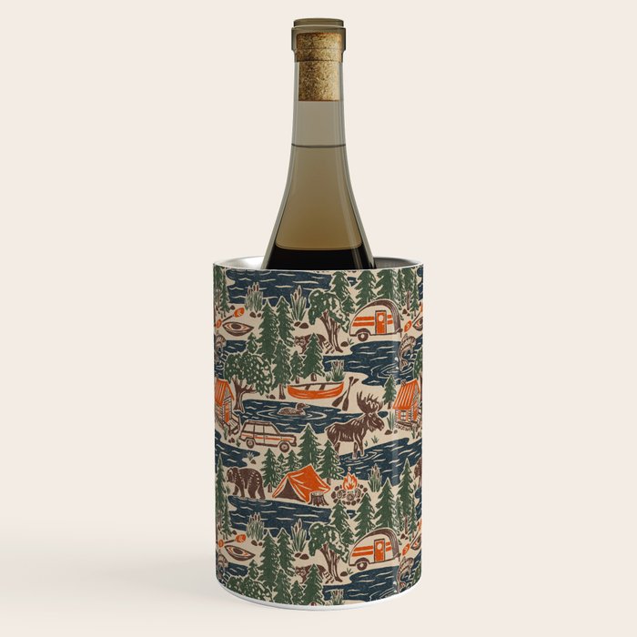 North Country Summer - classic blue, green, brown, and red Wine Chiller Gallery Image 3
