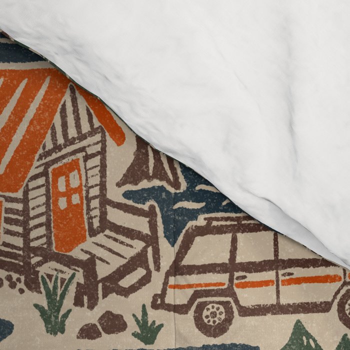 North Country Summer - classic blue, green, brown, and red Comforter Gallery Image 4