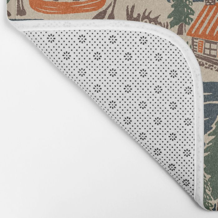 North Country Summer - classic blue, green, brown, and red Bath Mat Gallery Image 2