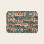 North Country Summer - classic blue, green, brown, and red Bath Mat Gallery Image 1