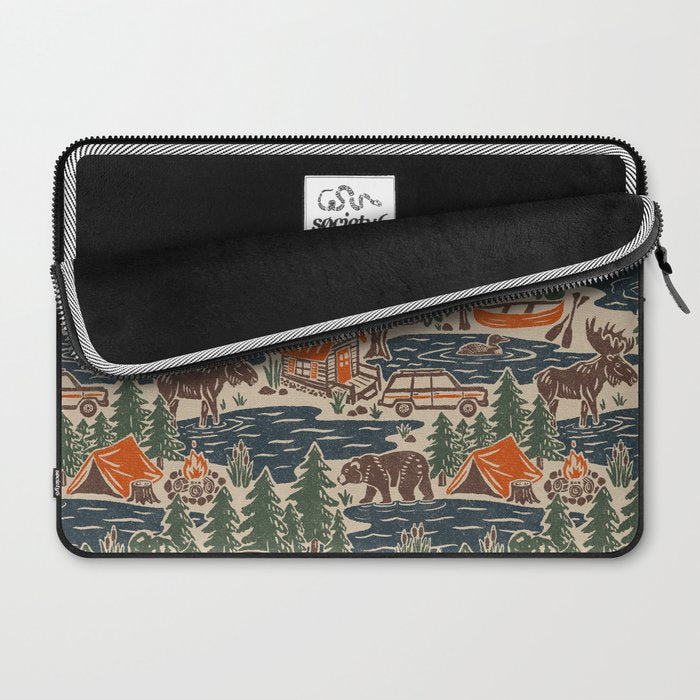 North Country Summer - classic blue, green, brown, and red Laptop Sleeve Gallery Image 2