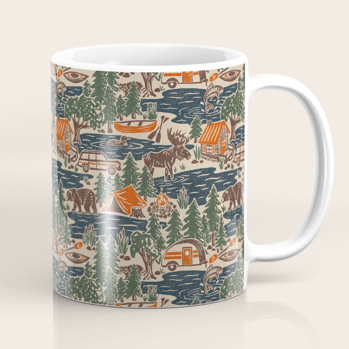 North Country Summer - classic blue, green, brown, and red Coffee Mug Gallery Image 1