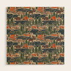 North Country Summer - classic blue, green, brown, and red Wood Wall Art Gallery Image 1