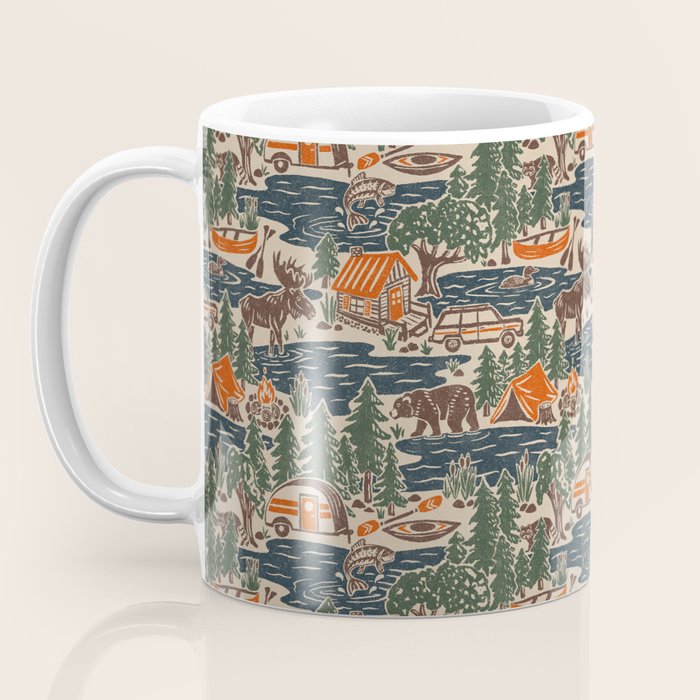 North Country Summer - classic blue, green, brown, and red Coffee Mug Gallery Image 3