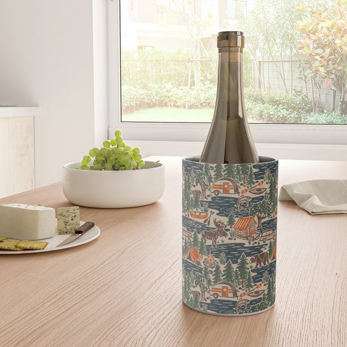 North Country Summer - classic blue, green, brown, and red Wine Chiller Gallery Image 4