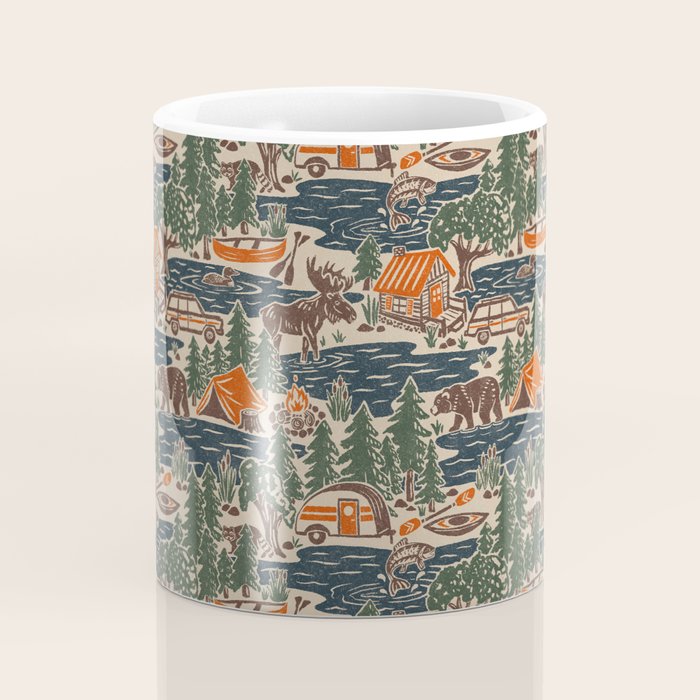 North Country Summer - classic blue, green, brown, and red Coffee Mug Gallery Image 4