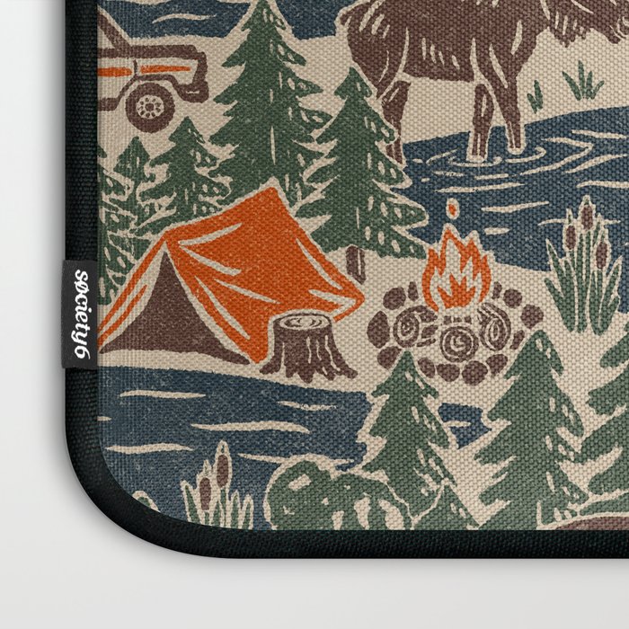 North Country Summer - classic blue, green, brown, and red Laptop Sleeve Gallery Image 3