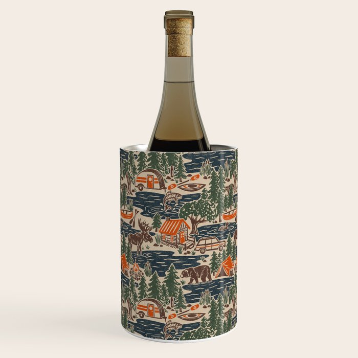 North Country Summer - classic blue, green, brown, and red Wine Chiller Gallery Image 2