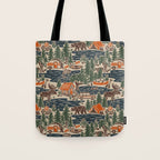 North Country Summer - classic blue, green, brown, and red Tote Bag Gallery Image 1