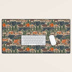 North Country Summer - classic blue, green, brown, and red Desk Mat Gallery Image 1