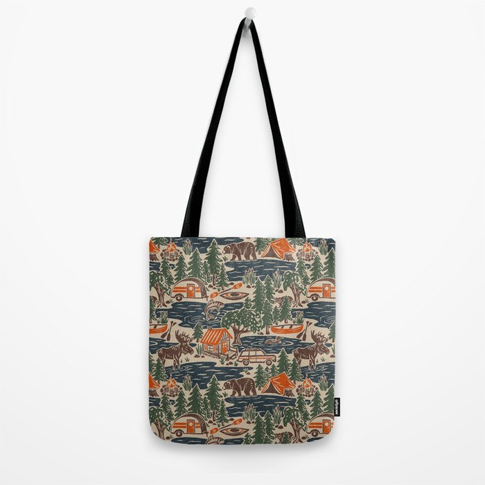 North Country Summer - classic blue, green, brown, and red Tote Bag Gallery Image 2