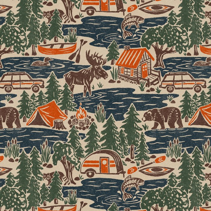 North Country Summer - classic blue, green, brown, and red Coffee Mug Gallery Image 2