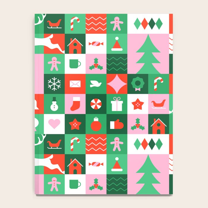 Modern christmas geometric mosaic art pattern Notebook Gallery Image 4